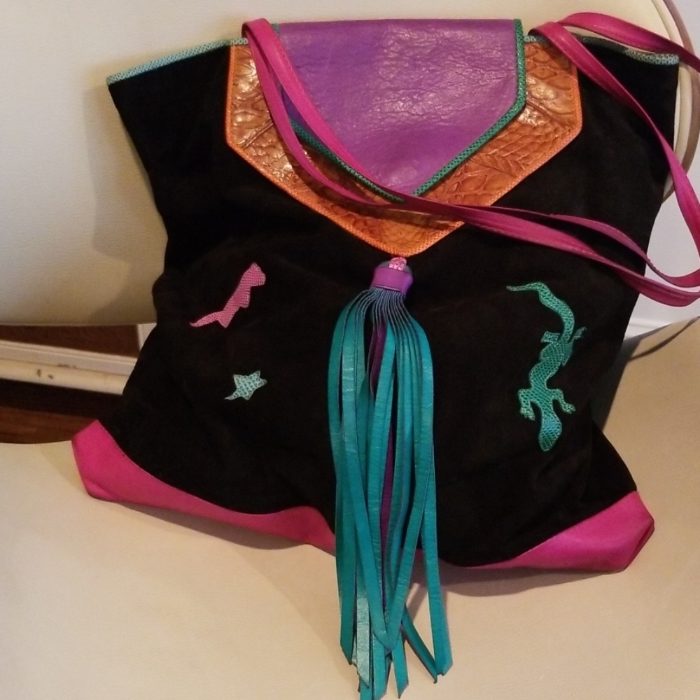 Boho vintage leather bag